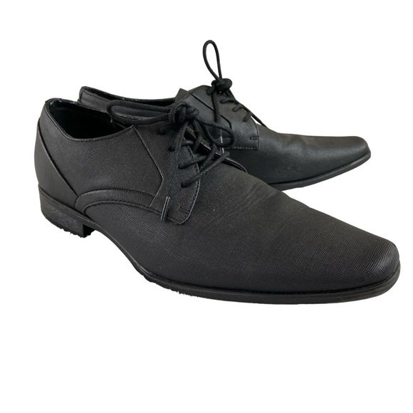 Calvin Klein Men’s Black Benton‎ 2 Oxford Dress Shoe Sz 9.5 - Picture 1 of 12